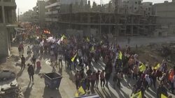 CLEAN : Syria Kurds rally against Turkish offencive on PKK in northern Iraq News Clip