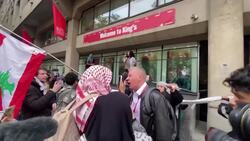 King's College staff member clashes with pro-Palestine protesters Instructional Video