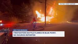 Firefighters battle flames in Blue Point, no injuries reported News Clip