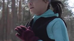 Athlete jogging in winter Stock Footage