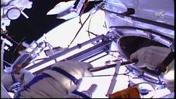 Two Russian cosmonauts conduct a spacewalk News Clip
