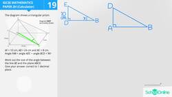 3D Trigonometry: Solving for the Angle between a Line and a Plane in a Triangular Prism Instructional Video