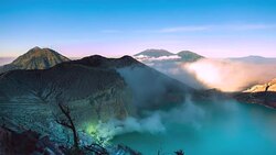 1. Landscape, Kawah Ijen popular landmark in indonesia Stock Footage