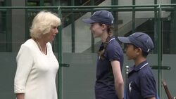 Camilla, The Duchess of Cornwall meeting staff and players at Wimbledon News Clip