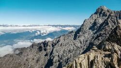 Time-lapse view of Pico Bolivar or Bolivar pic of 4978 mts and Sierra de La Culata at the background. Sierra Nevada National Park. Merida State, Venezuela. Stock Footage