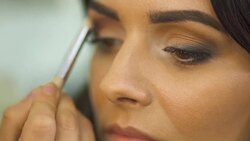 Beautiful young girl in a beauty salon Stock Footage