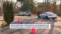 Police: Search resumes at Southards Pond Park in Babylon following discovery of 2 arms, leg News Clip