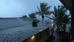 CLEAN : Tropical storm Nana thrashes the Honduran island of Roatan News Clip