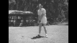 Golfer Babe Didrikson Zaharias is back on the golf course in Tampa, FL, following colon cancer surgery News Clip