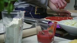 Young woman preparing pizza Stock Footage