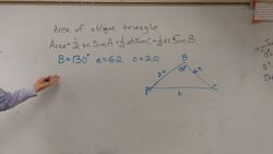 Find the area of an oblique triangle using a formula Instructional Video
