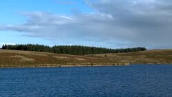 Scottish loch used as a reservoir Stock Footage