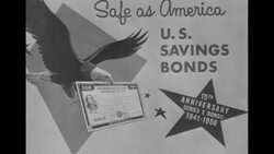 Advertisement for Series E savings bonds on the occasion of their 15th anniversary News Clip