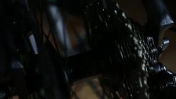 CU:Bicycle disc Brake and Wheel spokes Stock Footage