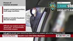 U.S. police arrest man matching description of suspect who killed insurance CEO News Clip
