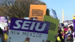 CLEAN : US care workers rally in DC to urge lawmakers to pass social spending bill News Clip