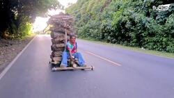 The Cheapest but Dangerous Solutions People Found to Transport Woods on Highway Instructional Video