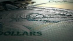 3 Cook Islands Dollars Front Micro Displacement Close Up Macro Stock Footage