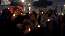 Footage from an anti-hate vigil in London and interviews with Brendan Cox, Rob Rinder. News Clip