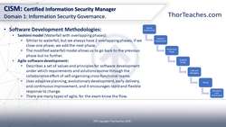 CISM Certification Domain 1: Information Security Governance Video Boot Camp 2019 - Software development methodologies part 1 Instructional Video