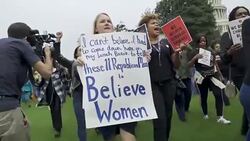 ANTI–Brett Kavanaugh – Demonstrators march on day of Kavanaugh/Ford hearing Stock Footage