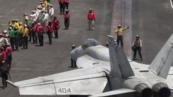 CLEAN : US aircraft carrier in freedom of navigation exercises in South China Sea News Clip