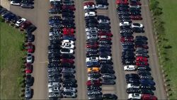 Airfield used to store hundreds of new cars during coronavirus pandemic News Clip