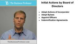 Initial Actions by the Board of Directors Instructional Video