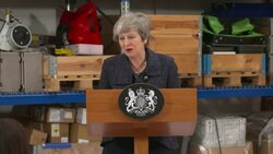 Theresa May speaking on Brexit on visit to Grimsby News Clip