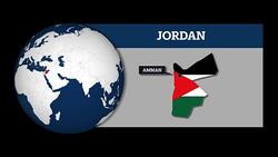 Earth Sphere Map and Jordan Country Map with National Flag Stock Footage