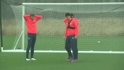 Burnley players training in the heavy rain conditions News Clip