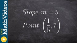 Write the equation of a line given a point and a slope that is a fraction Instructional Video