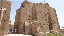 Egypt, Luxor - Karnak Temple - 8th Pylon Stock Footage