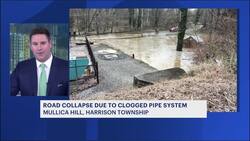 Police: Harrison Township road collapses due to clogged pipe system News Clip