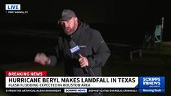 Hurricane Beryl makes landfall in Texas, bringing ferocious winds and knocking out power News Clip