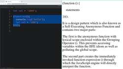 Modern Web Design with HTML5, CSS3, and JavaScript - Immediately Invoked Function Expression (IIFE) JavaScript Function Instructional Video