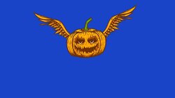Animation of Halloween pumpkin with wings. Jack lantern ghost Stock Footage