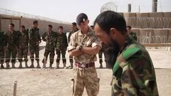 Afghan Army soldiers being trained to locate land mines News Clip