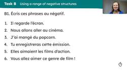 J'ai vu un film : negation with 'ne...pas de', 'ne...ni...ni...' and 'ne...que' Instructional Video