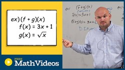Find the sum of a linear equation and square root function to find domain Instructional Video