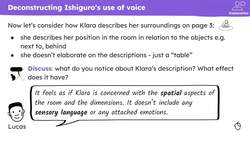 Emulating Ishiguro's use of an artificial voice in 'Klara and the Sun' Instructional Video