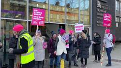 UCU members gather at picket line outside Bristol University News Clip