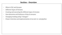 Snowflake - Build and Architect Data Pipelines Using AWS - Section Overview - Snowflake – Streams and Change Data Capture Instructional Video