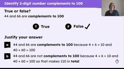 Use known facts to find complements to 100 efficiently Instructional Video