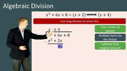 Algebraic Division with Long Division: Polynomials Divided by Linear Expressions Instructional Video