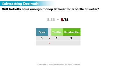 Subtracting Decimals