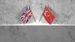 british and turkish Flags Stock Footage