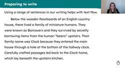 Describing the setting in 'The Borrowers' Instructional Video