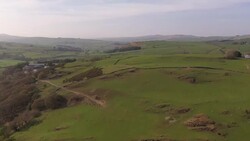 Drone aerials of farmland around Llandudno News Clip
