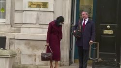 Suella Braverman at the Cabinet Offices in London News Clip